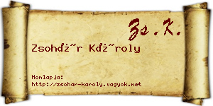 Zsohár Károly névjegykártya